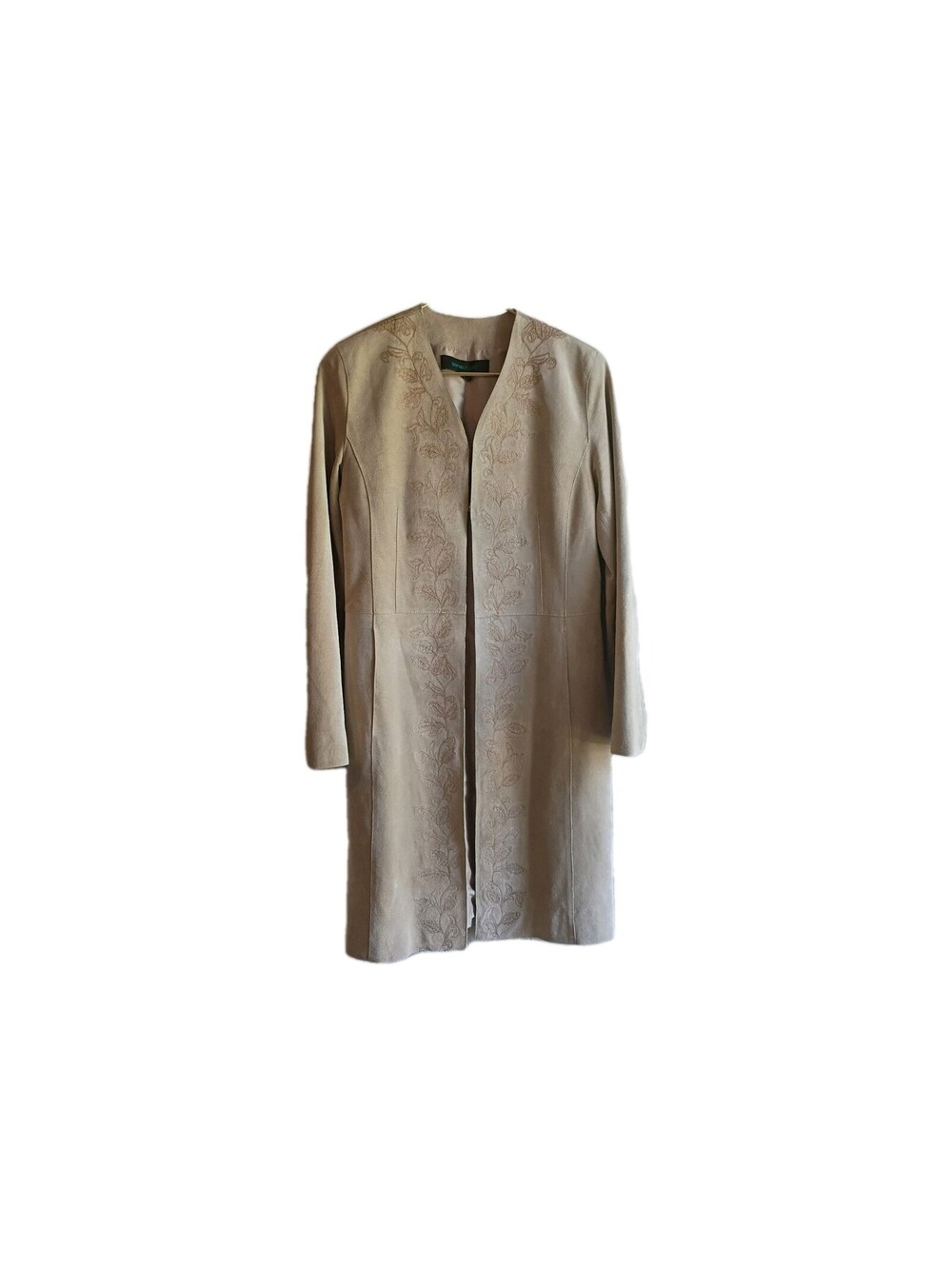 SIENA STUDIO 100% Suede Leather Jacket Long Women's Taylored Embroidered Blazer
